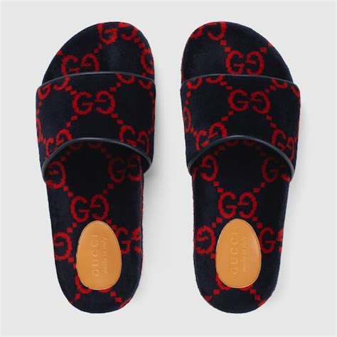 Gucci x Adidas GG Logo Terry Cloth Slides (GAUDC22617)